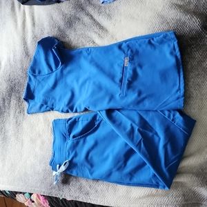 Figs royal blue scrub set XS